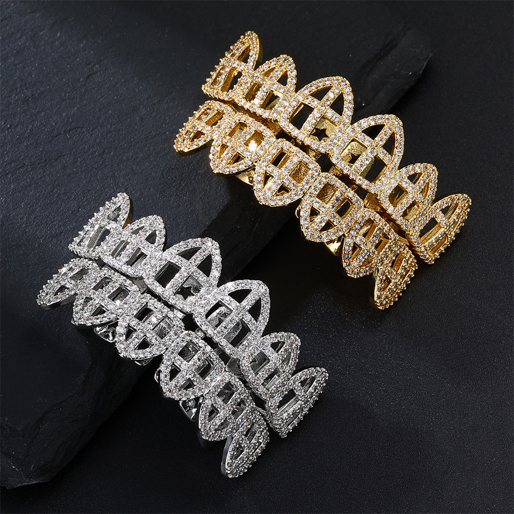 Body Jewelry Unique - Full CZ Stone Rhinestone Cross Braces