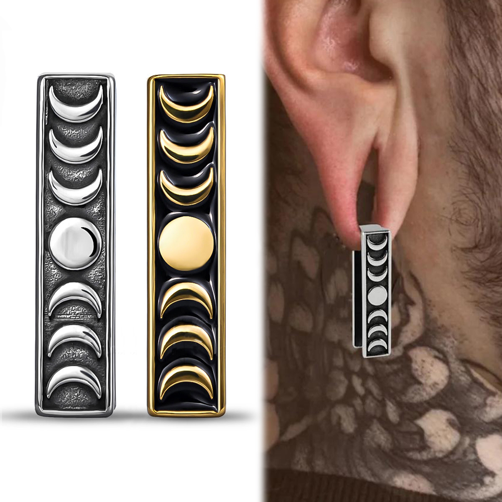 Body Jewelry Hangers - TJP 2PC Stainless Steel Stars&Moon Long