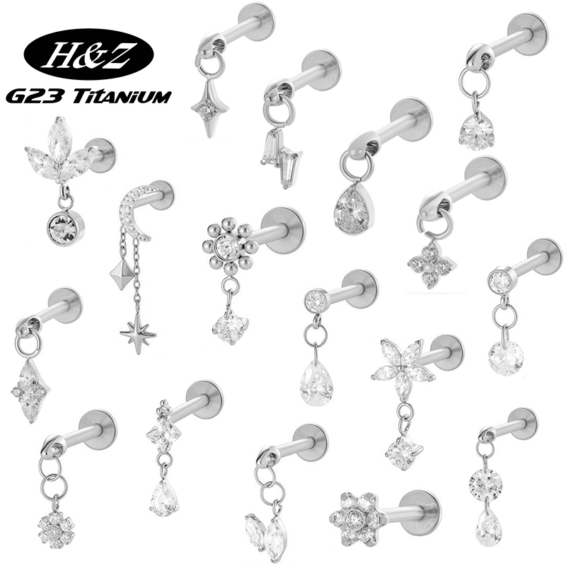 Body Jewelry Internally Threaded - 1PC G23 Titanium Stud Earrings Internal