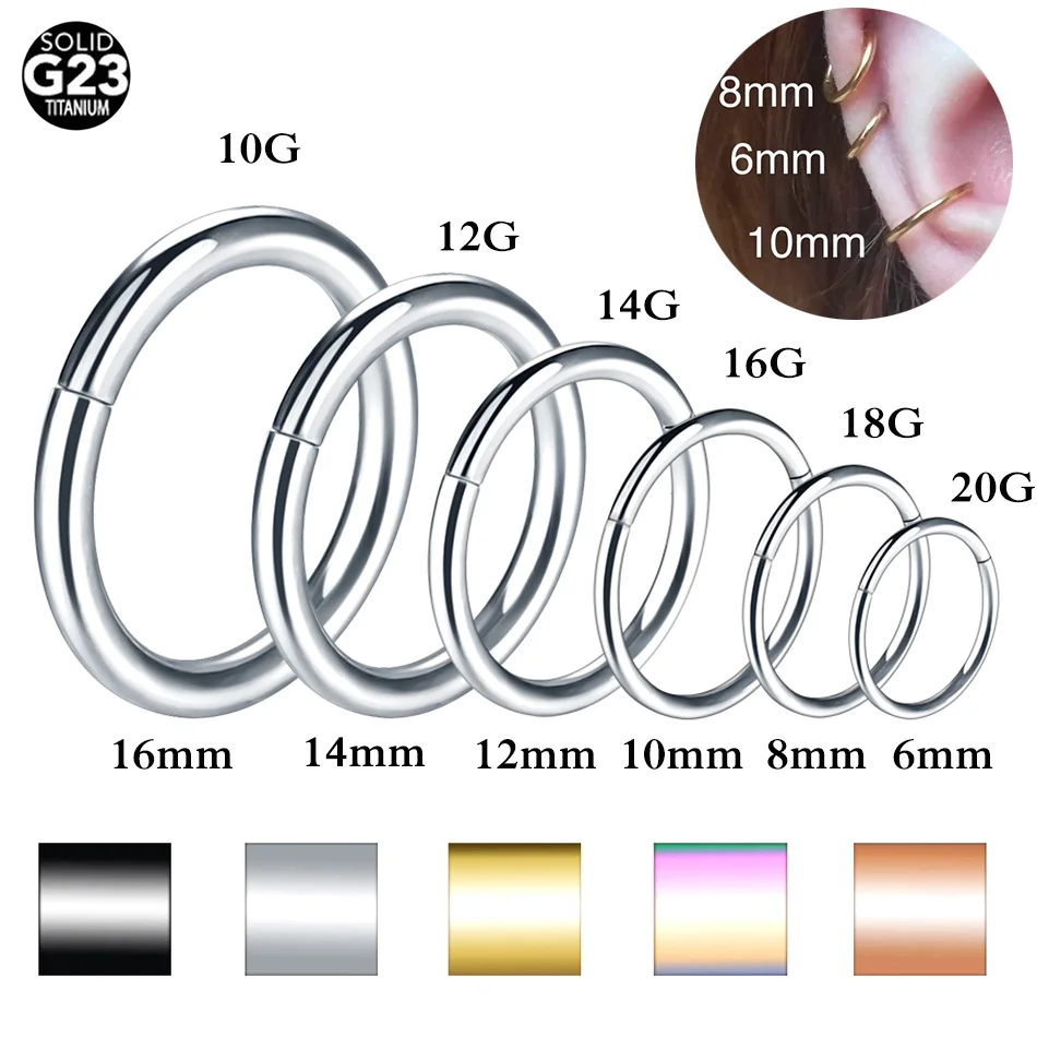 Septum Clicker Ring - 1pc Titanium Hinged Segment Rings Nose