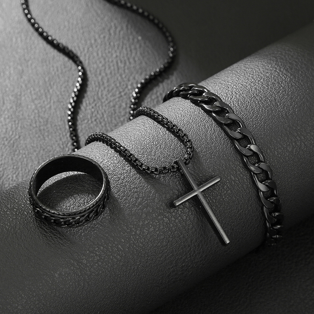 Body Jewelry Rings - New cross jewelry chain ring bracelet