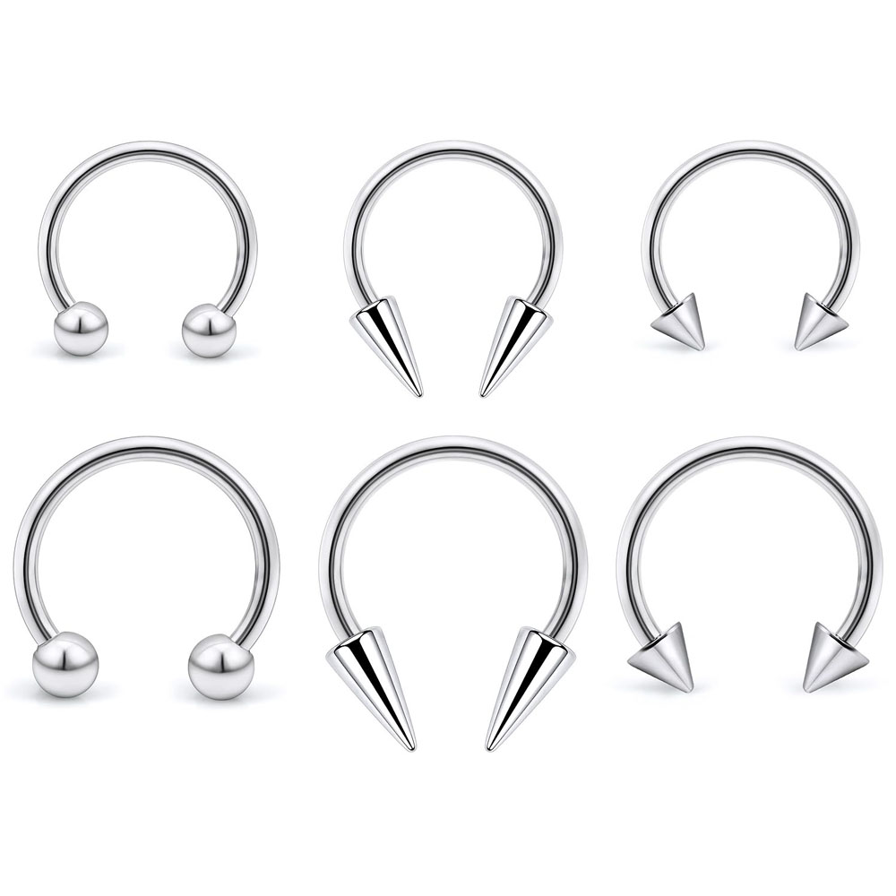 Septum Clicker Ring - 1Pcs Spike Septum Rings 16G Surgical