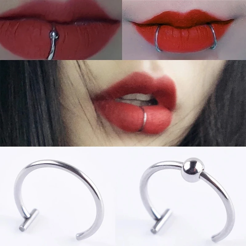 Body Jewelry Ear Piercing - Lip Nose Rings Neutral Punk Lip-shaped