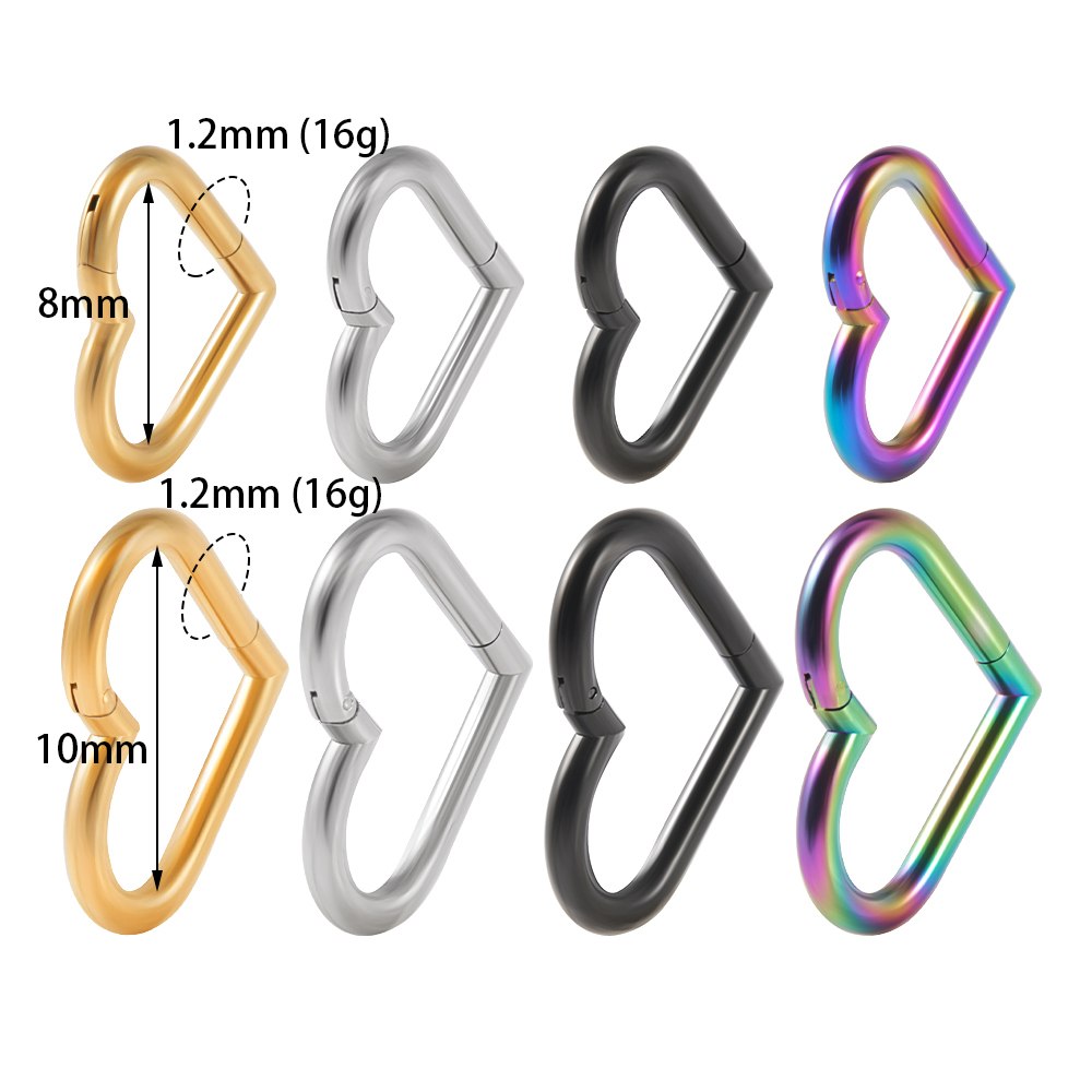 1pcs Stainless Steel Heart Sha - Septum Clicker Ring recensione e prezzo