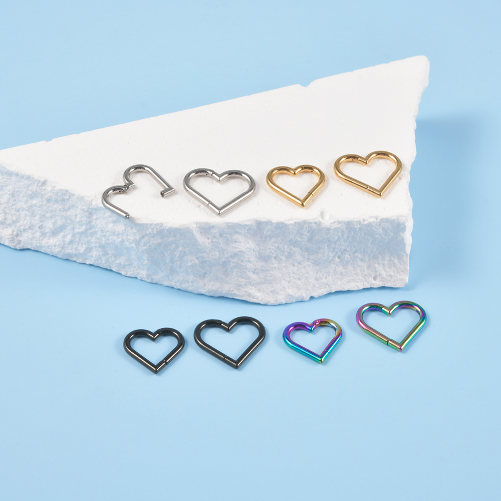1pcs Stainless Steel Heart Sha - Septum Clicker Ring recensione e prezzo
