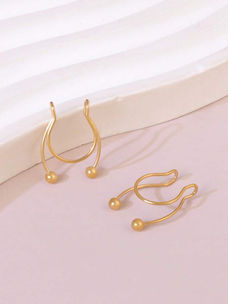 2pcs Stainless Steel Clip-On S - Body Jewelry Ear Piercing recensione e prezzo