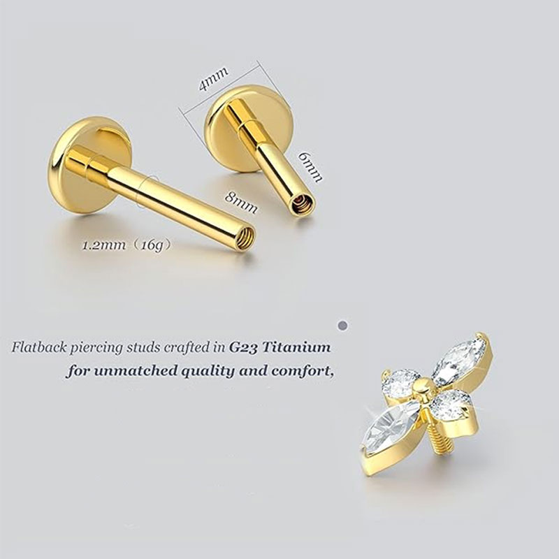 2pcs F136 G23 Titanium Cartila - Body Jewelry Threadless recensione e prezzo