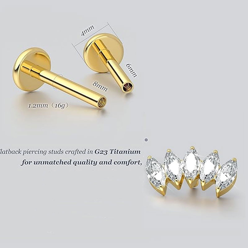 2pcs F136 G23 Titanium Cartila - Body Jewelry Threadless recensione e prezzo