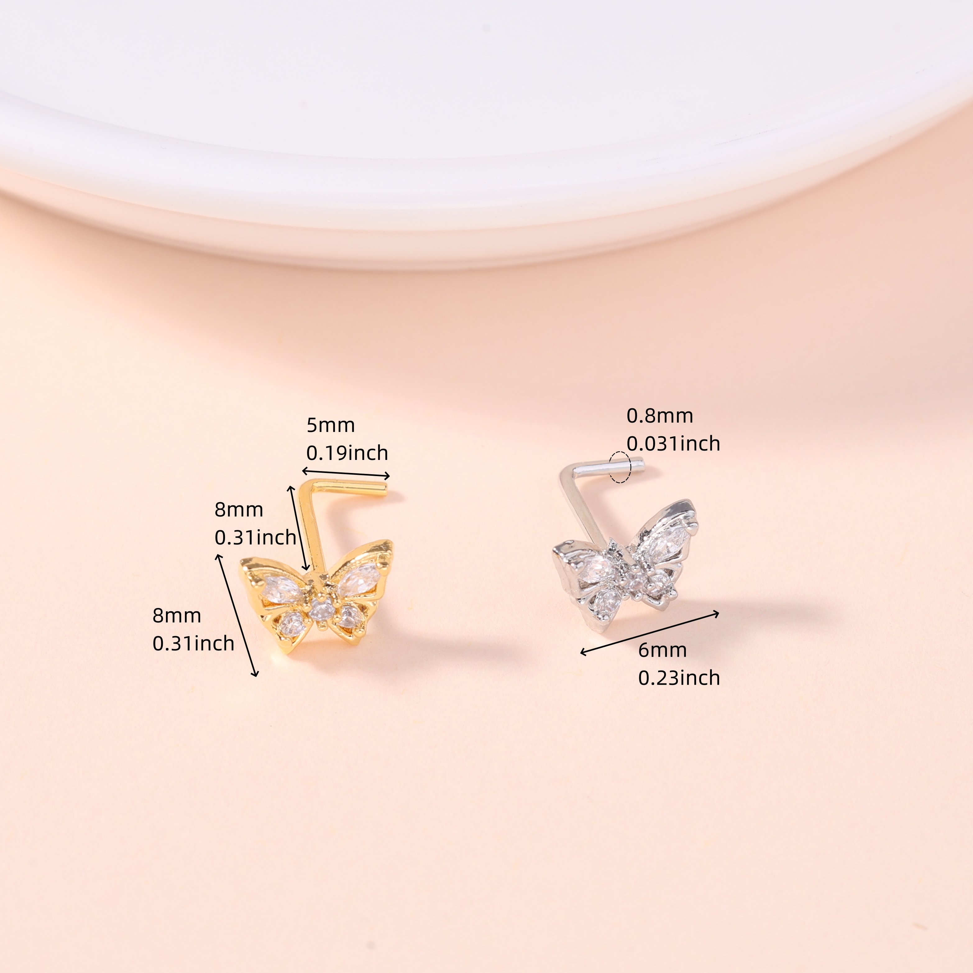 1Pcs Nose Stud Rings L Screw S - Body Jewelry Rings recensione e prezzo
