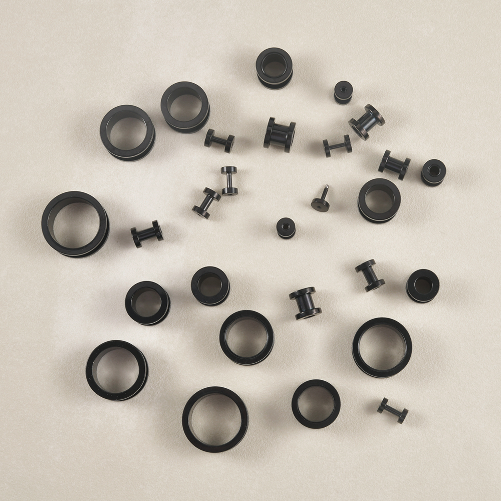 1Pair Stainless Steel Black Co - Body Jewelry Gauge Sizes recensione e prezzo