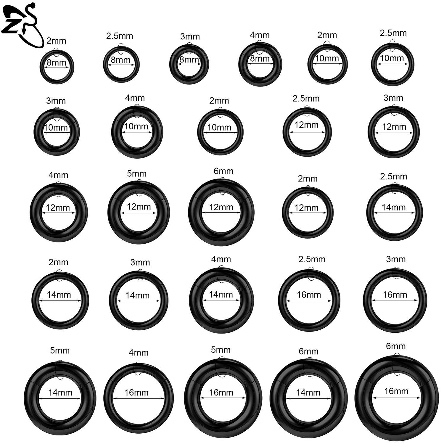 ZS 1 PC 2/4/6/8/10/12G Stainle - Body Jewelry Gauge Sizes recensione e prezzo