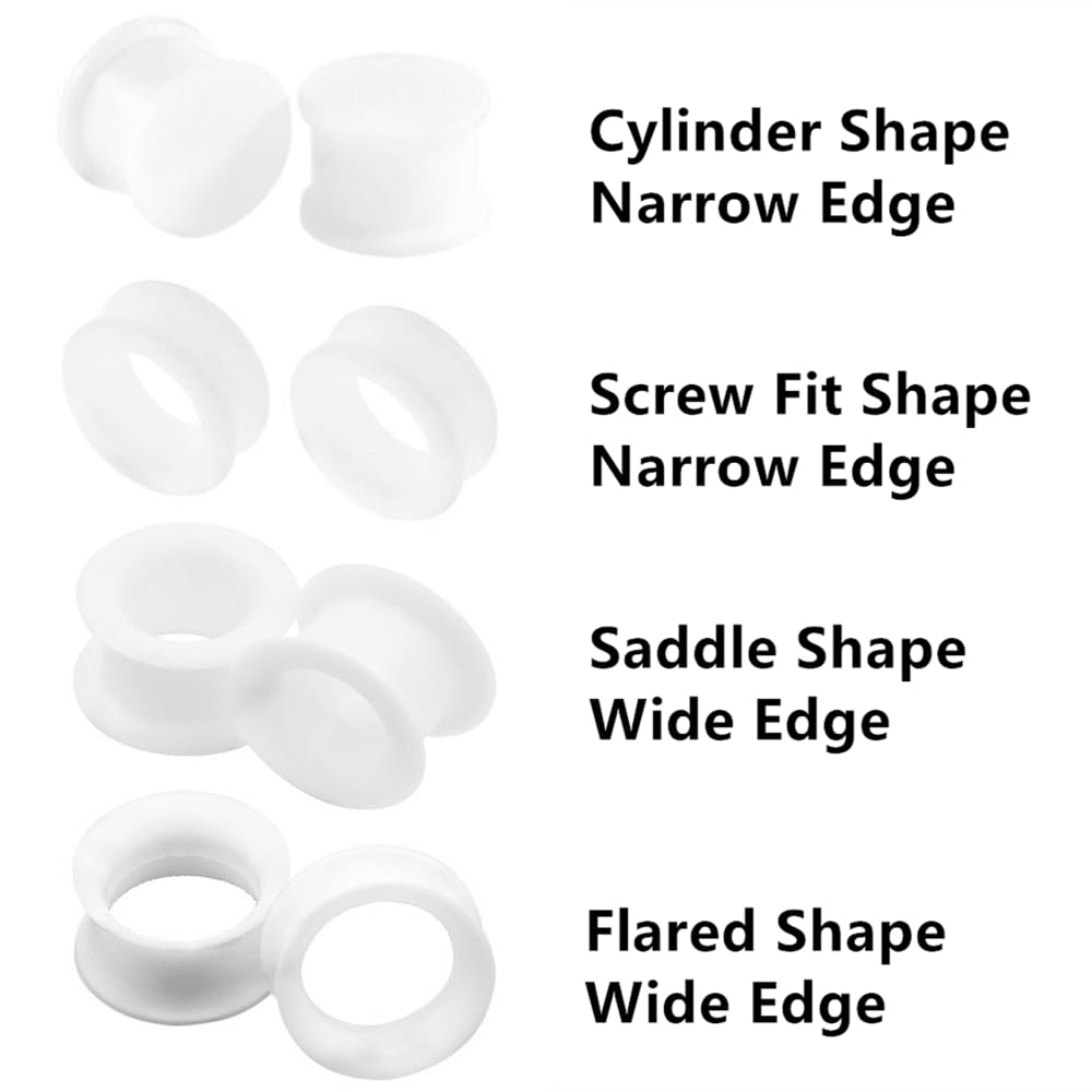 2/16pcs White Black Flexible T - Body Jewelry Gauge Sizes recensione e prezzo