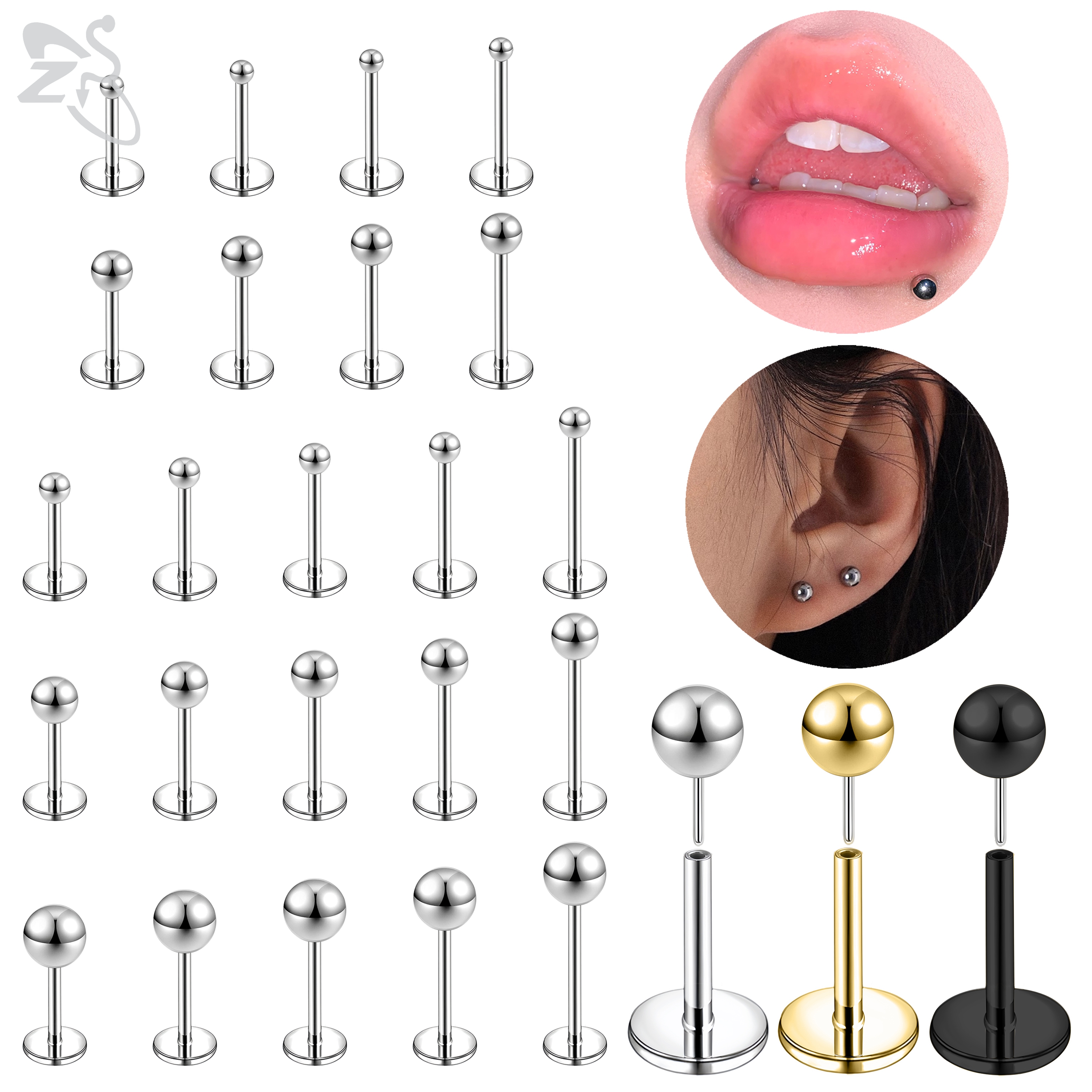 ZS 10 Pcs/lot Plug-In Style 18 - Body Jewelry Threadless recensione e prezzo