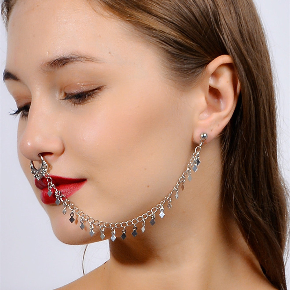 2Pcs Punk Rhombus Tassel Ear t - Body Jewelry Ear Piercing recensione e prezzo
