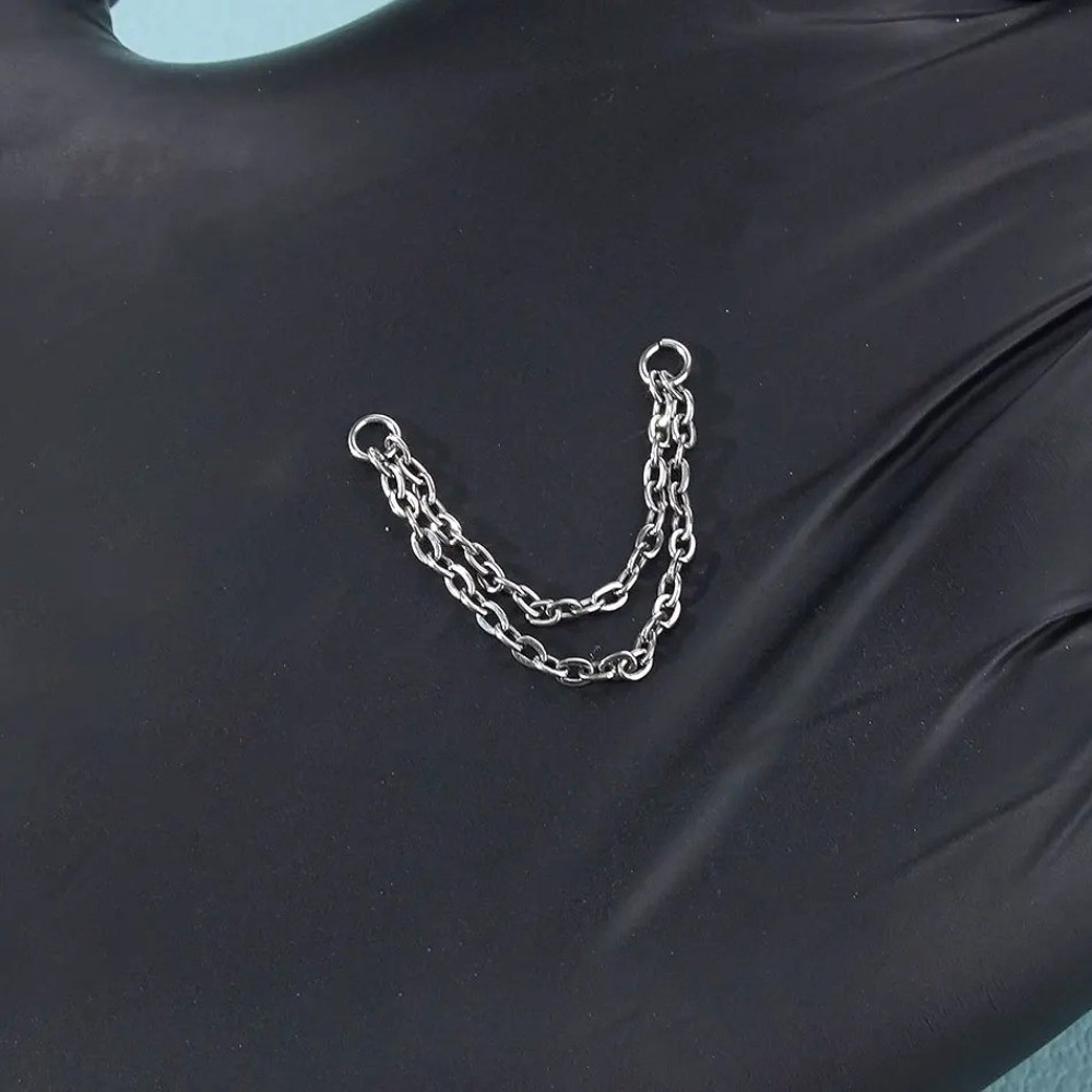 Titanium Nose Chain Double Cha - Body Jewelry Ear Piercing recensione e prezzo
