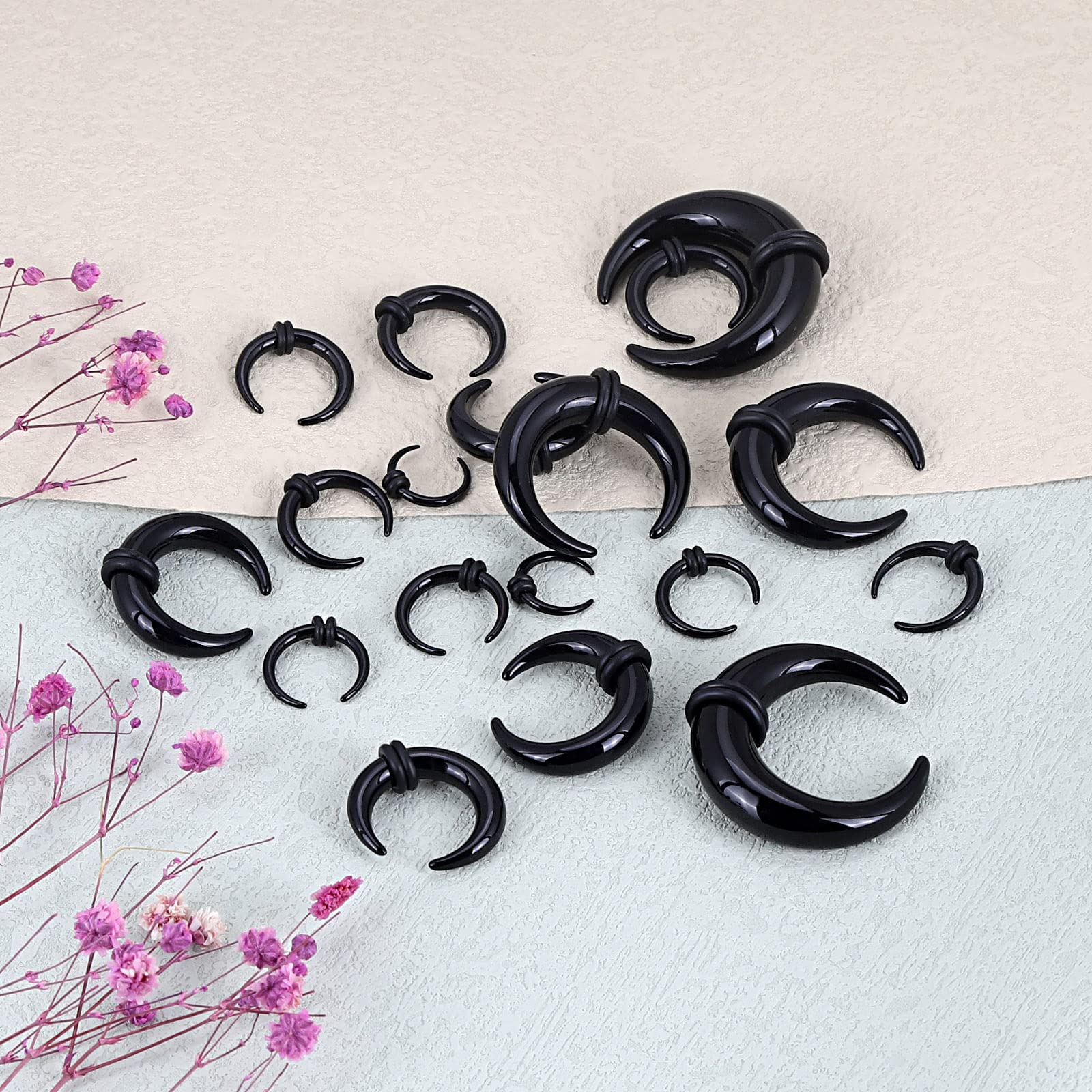 18Pcs Acrylic Septum Pincher T - Body Jewelry Gauge Sizes recensione e prezzo