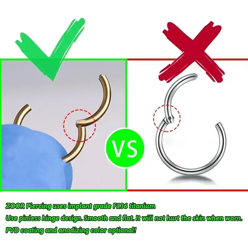 1/10Pc Stainless Steel Nose Ri - Septum Clicker Ring recensione e prezzo