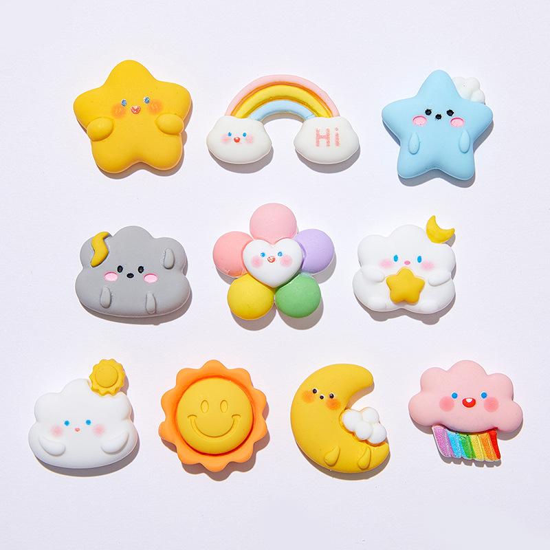 10pcs Cartoon Rainbow Clouds M - Star Flat Back recensione e prezzo