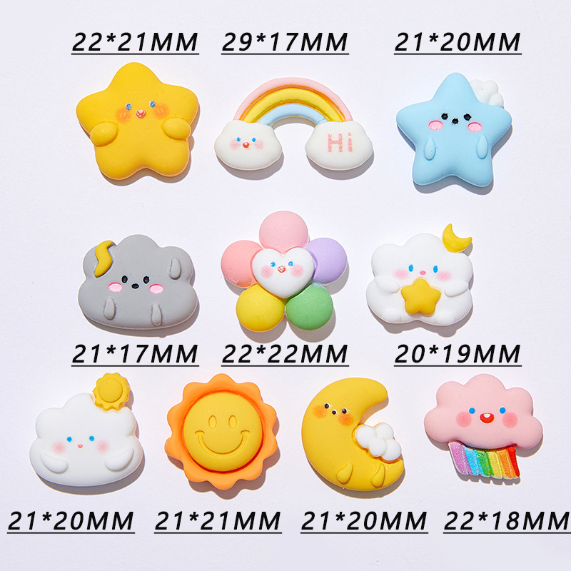 10pcs Cartoon Rainbow Clouds M - Star Flat Back recensione e prezzo