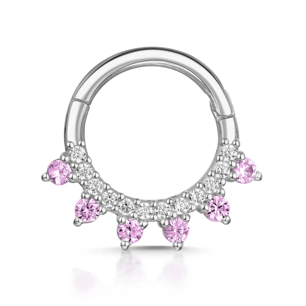 1PC 925 Sterling Silver Nose R - Septum Clicker Ring recensione e prezzo