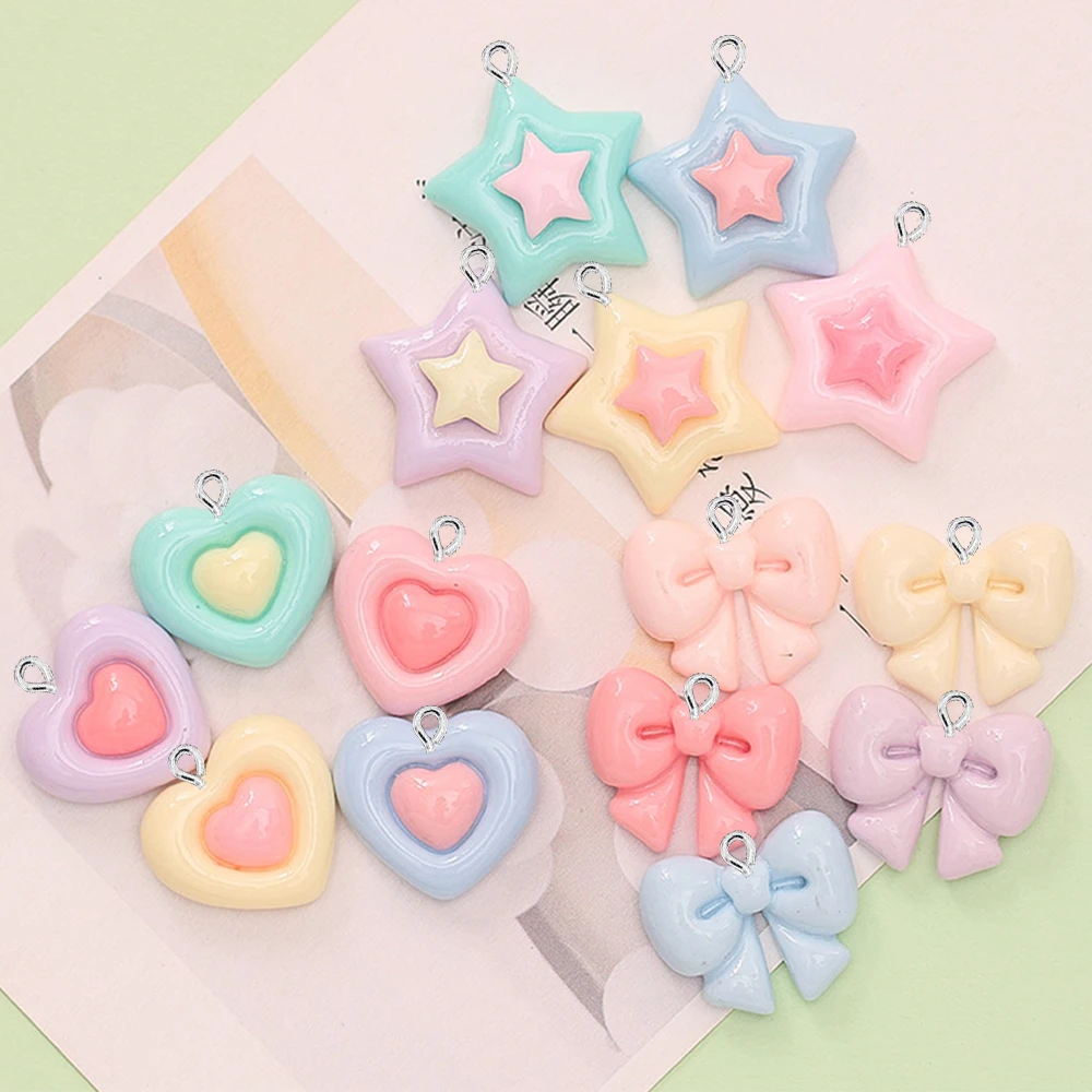 10PCS Shiny Star Heart Bow Ser - Star Flat Back recensione e prezzo