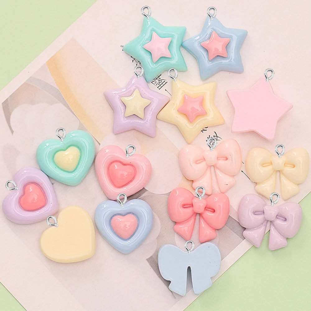 10PCS Shiny Star Heart Bow Ser - Star Flat Back recensione e prezzo