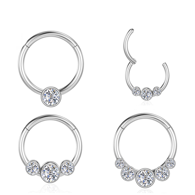 G23 Titanium Nose Ring Zircon  - Septum Clicker Ring recensione e prezzo