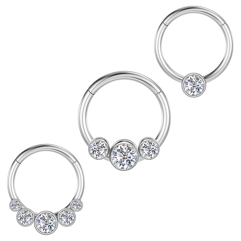 G23 Titanium Nose Ring Zircon  - Septum Clicker Ring recensione e prezzo