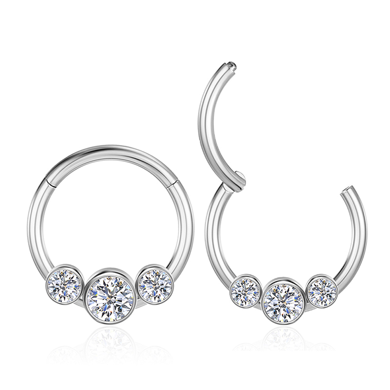 G23 Titanium Nose Ring Zircon  - Septum Clicker Ring recensione e prezzo