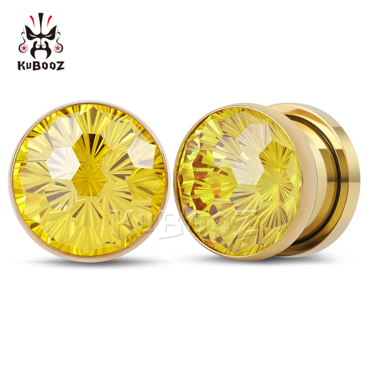 2PCS Shiny Yellow Crystal Diam - Yellow Body Jewelry recensione e prezzo