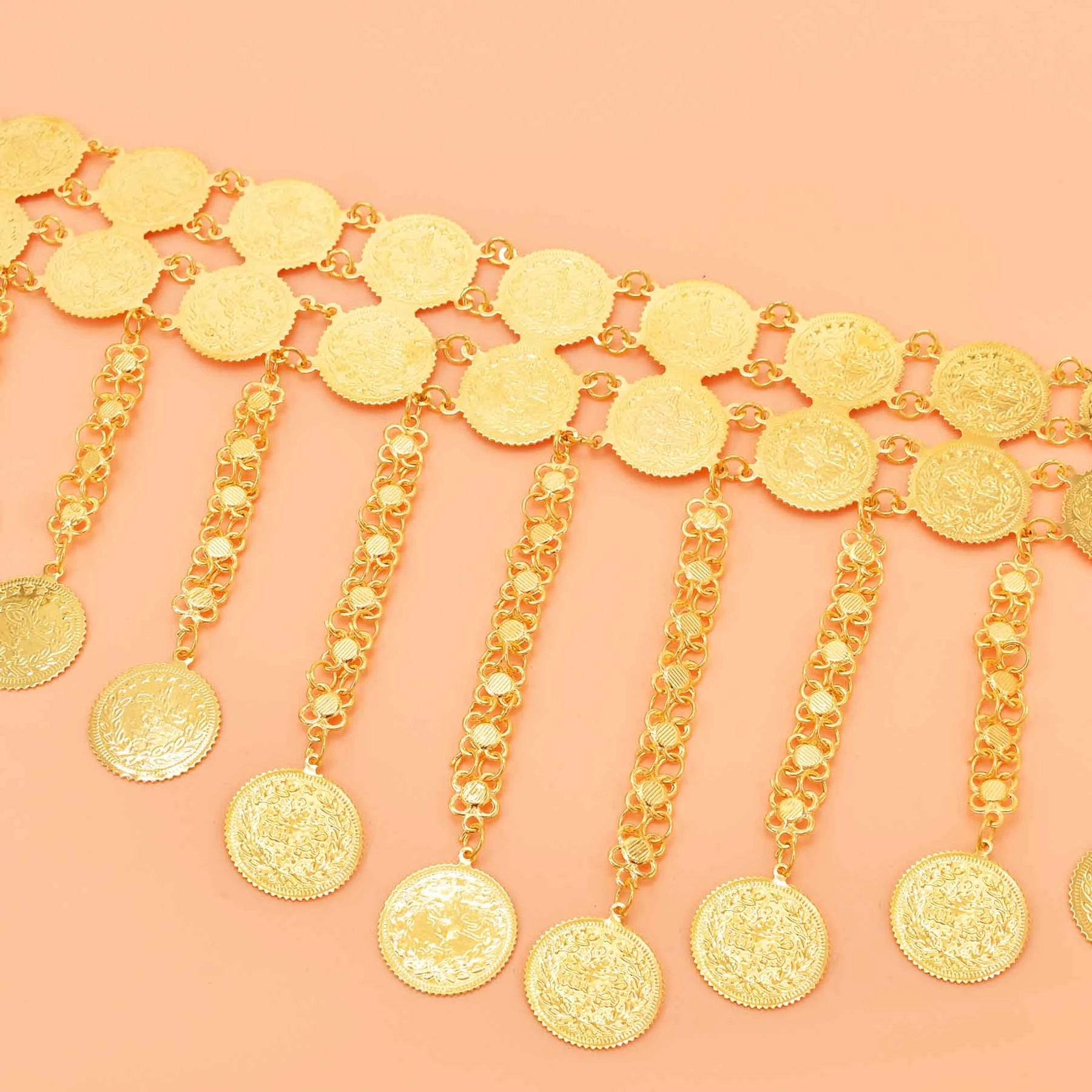 Golden Double Layer Coins Long - Body Jewelry Indian recensione e prezzo