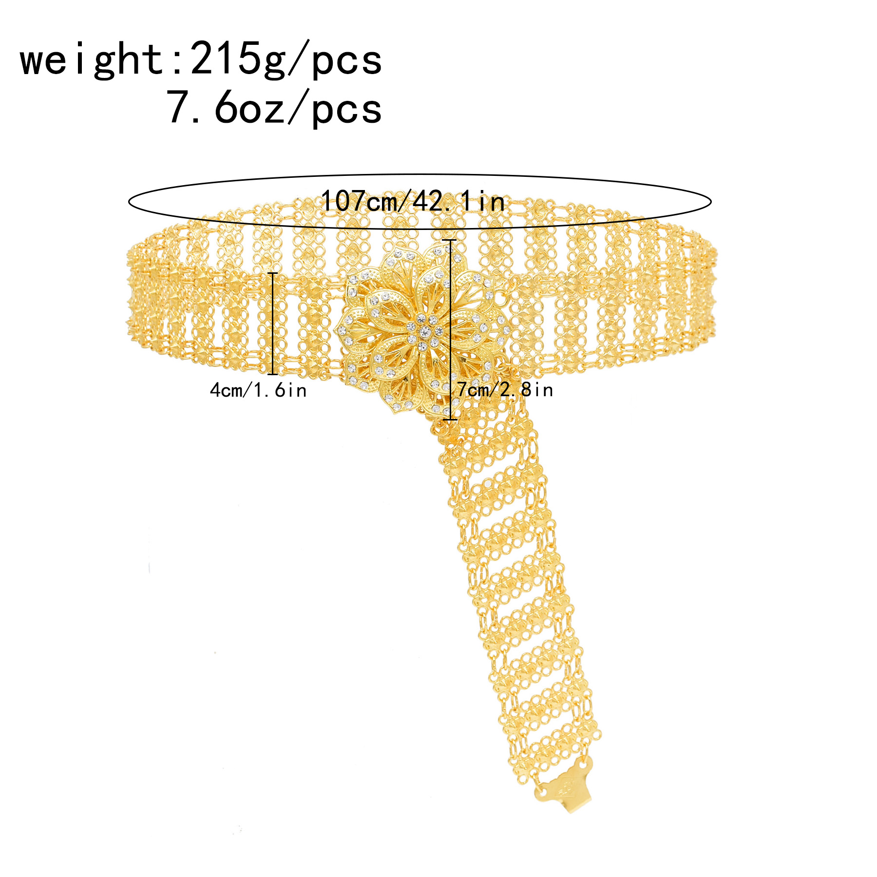 Golden Metal Big 3D Flower Cha - Body Jewelry Indian recensione e prezzo