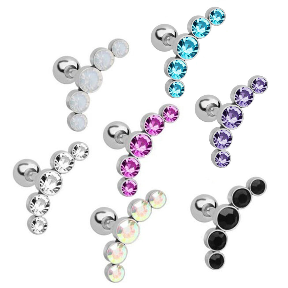 1Pcs Fashion 16G Crystal Gem O - Body Jewelry Ear Piercing recensione e prezzo