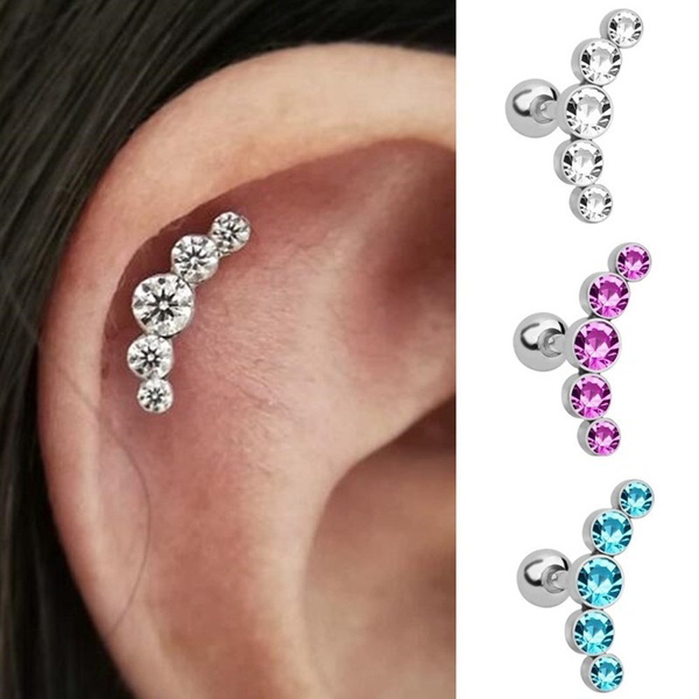 1Pcs Fashion 16G Crystal Gem O - Body Jewelry Ear Piercing recensione e prezzo