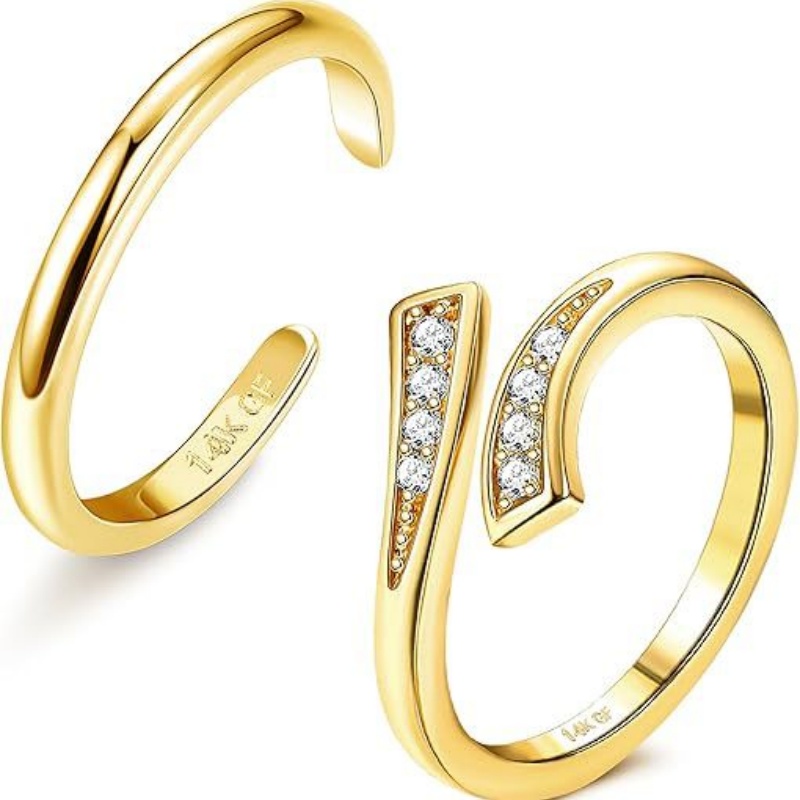 14K Gold-Plated Adjustable Zir - Body Jewelry Rings recensione e prezzo