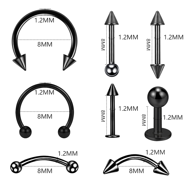 8PCS/Set Fashion Piercing Set  - Septum Clicker Ring recensione e prezzo