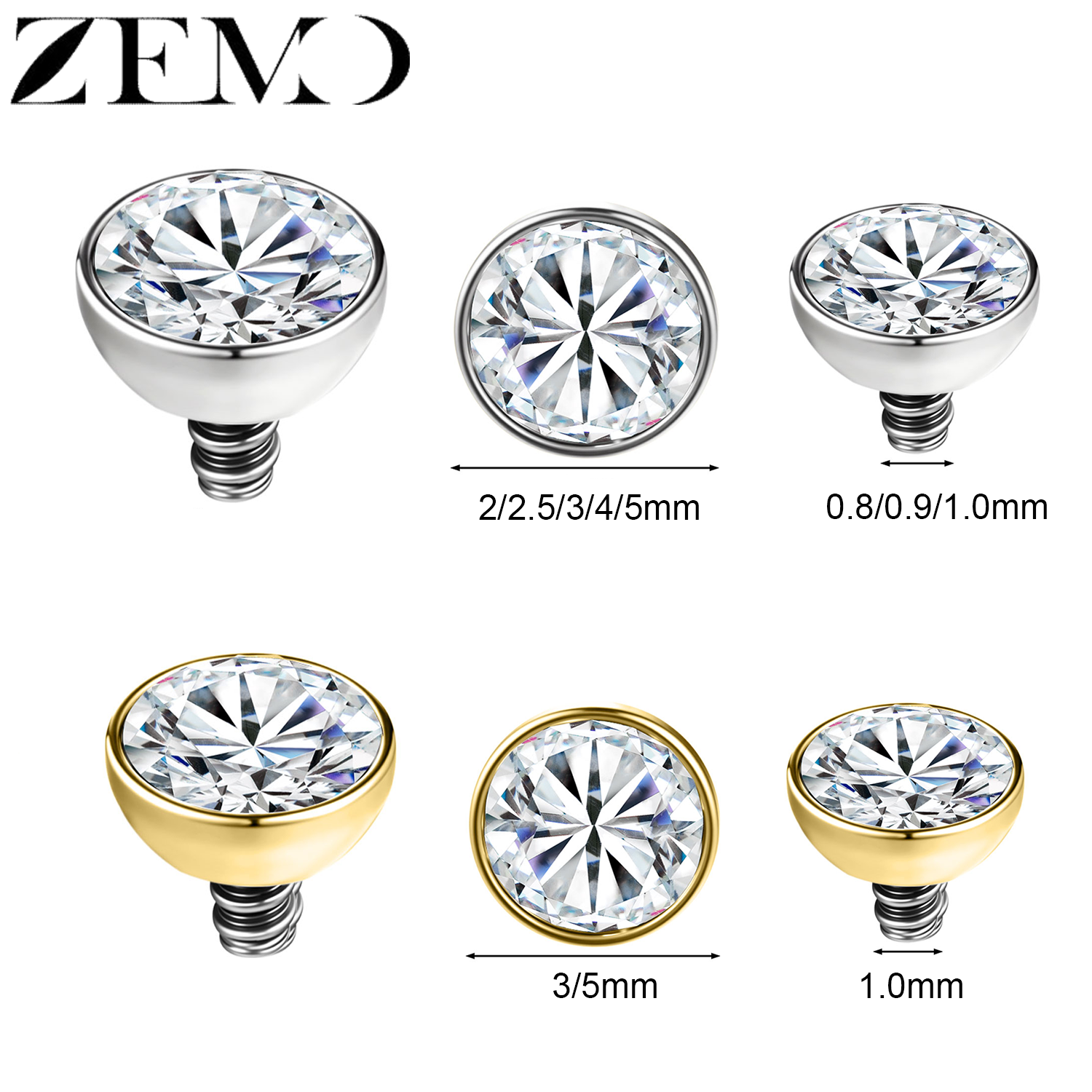 ZEMO 1-2pcs/lot Stainless Stee - Dermal Anchor Top recensione e prezzo