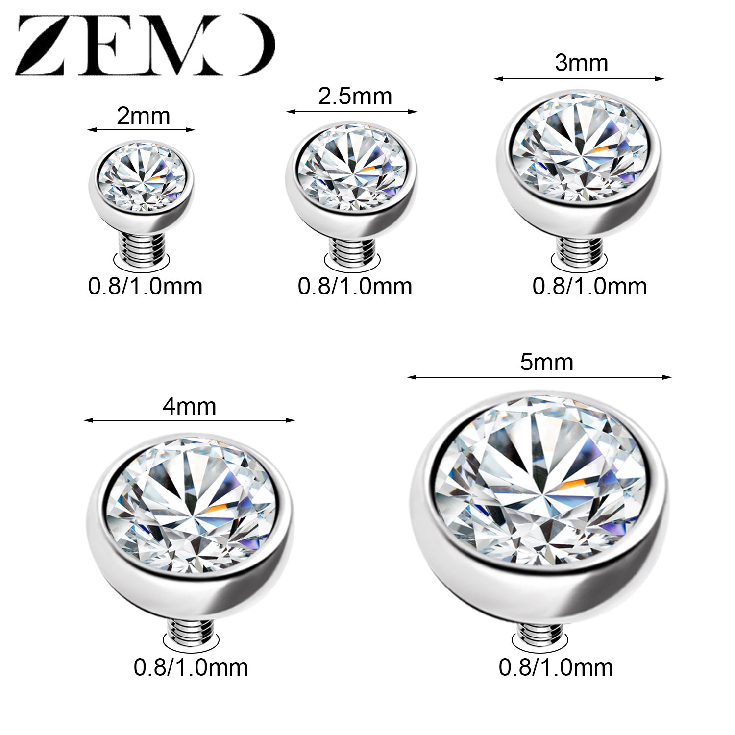 ZEMO 1-2pcs/lot Stainless Stee - Dermal Anchor Top recensione e prezzo