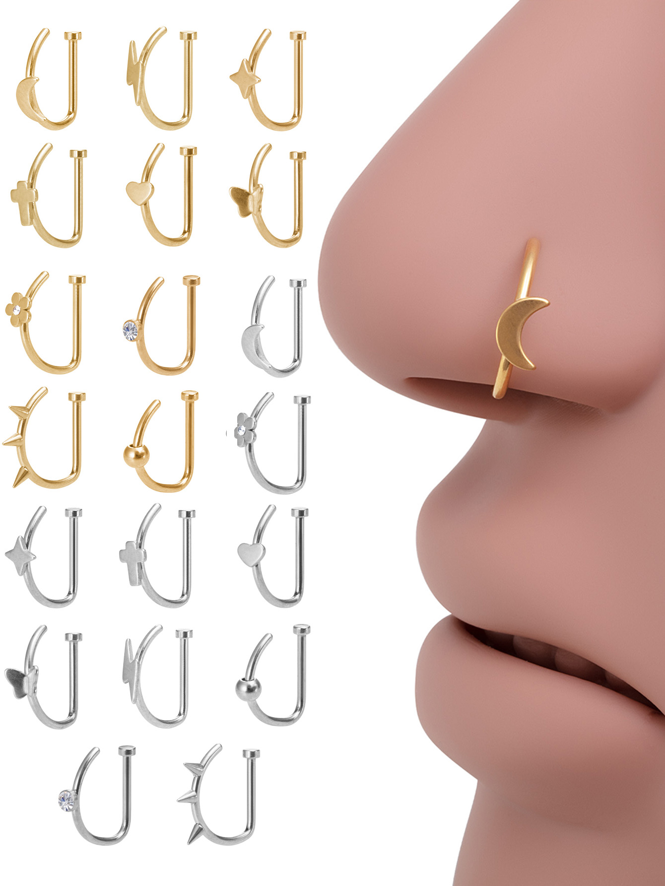 1pc Weld Rivet Butterfly D Sha - Septum Clicker Ring recensione e prezzo