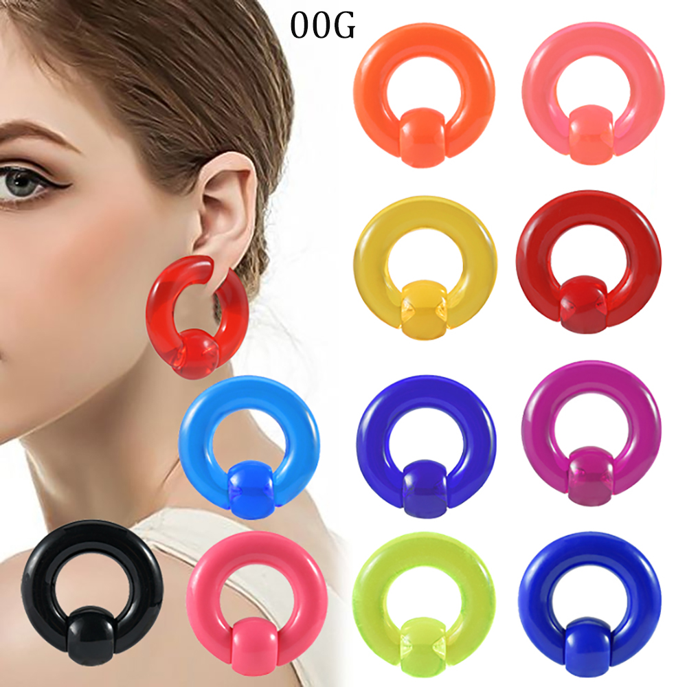 2/1PCS Colorful Acrylic BCR Bi - Body Jewelry Gauge Sizes recensione e prezzo