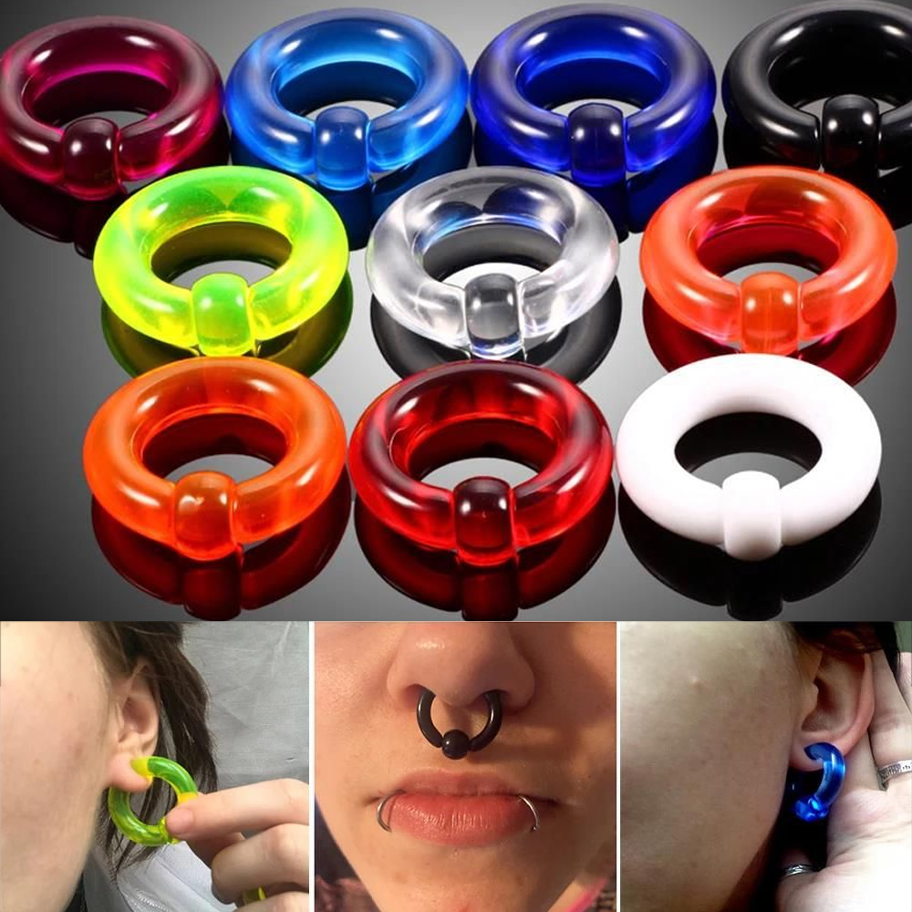 2/1PCS Colorful Acrylic BCR Bi - Body Jewelry Gauge Sizes recensione e prezzo