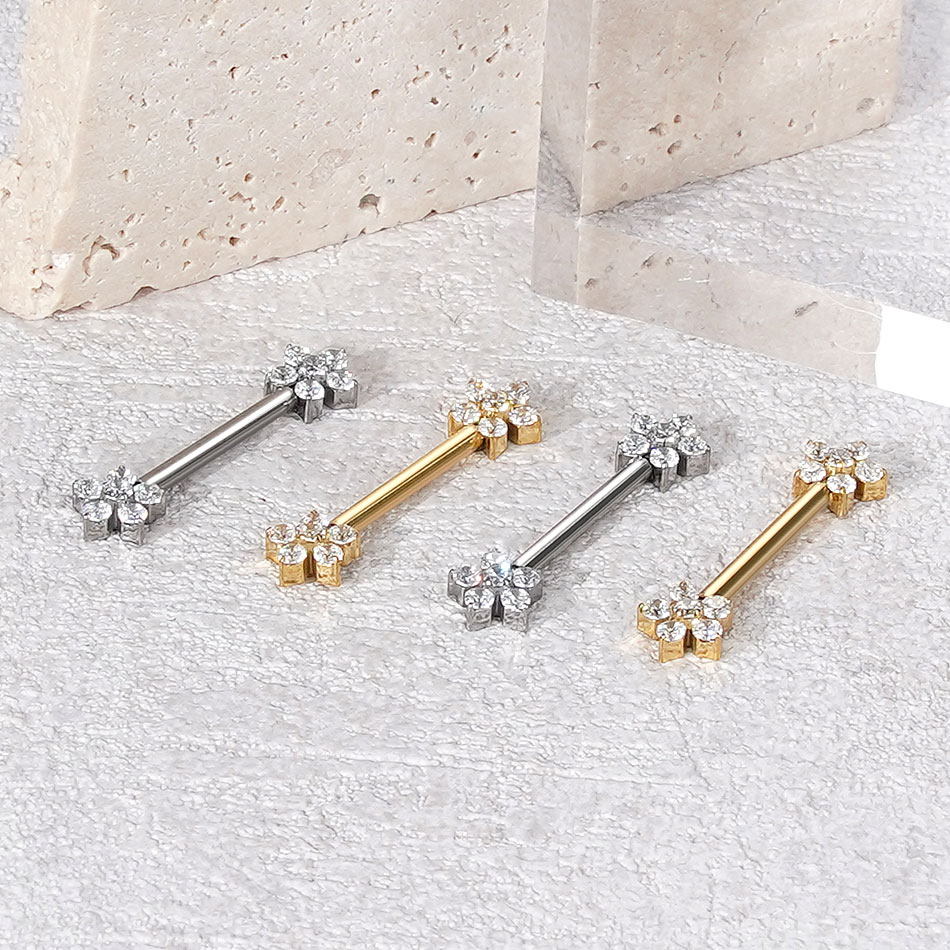 1Pc Titanium Flower Nipple Pie - Body Jewelry Internally Threaded recensione e prezzo