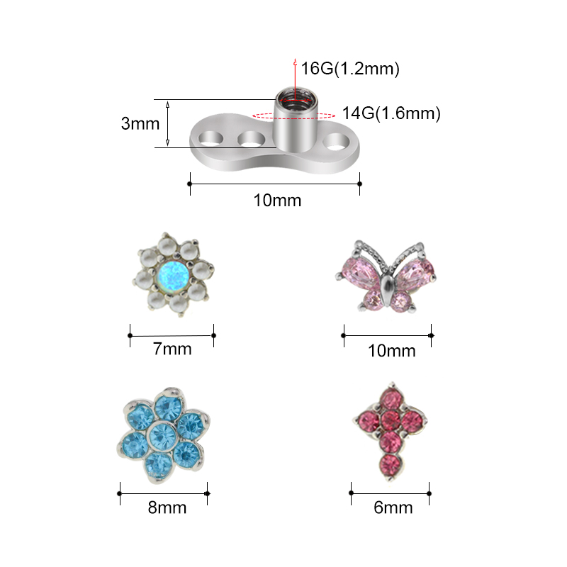 1PC 100% Surgical Steel 14G Mi - Dermal Anchor Top recensione e prezzo