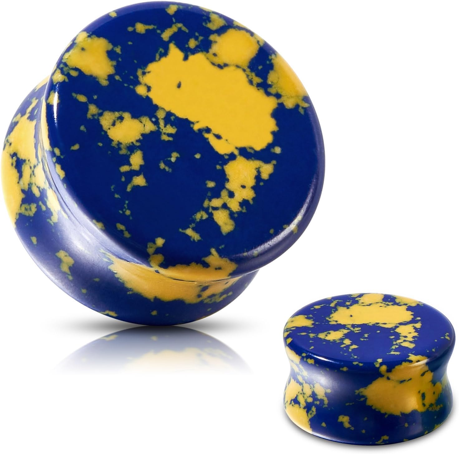 Stone Ear Gauges Plugs Saddle  - Yellow Body Jewelry recensione e prezzo