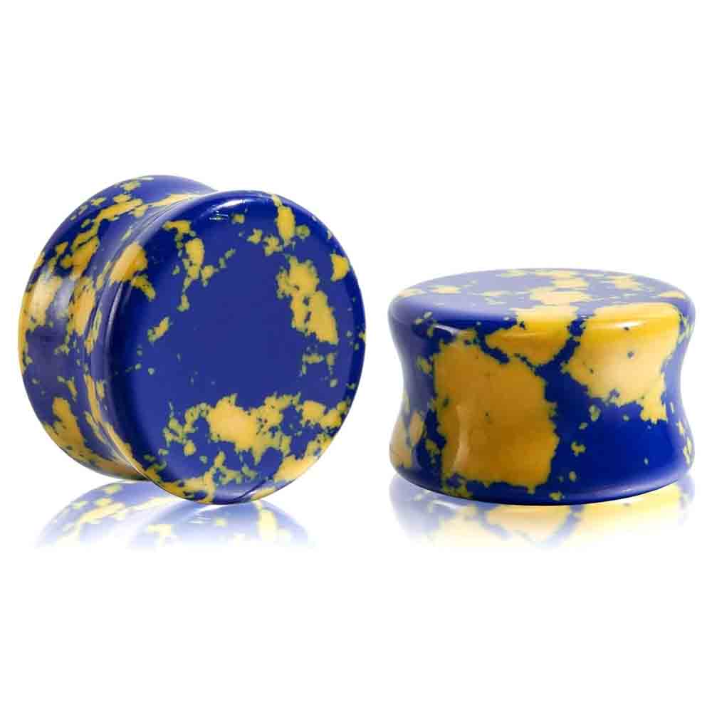 Stone Ear Gauges Plugs Saddle  - Yellow Body Jewelry recensione e prezzo