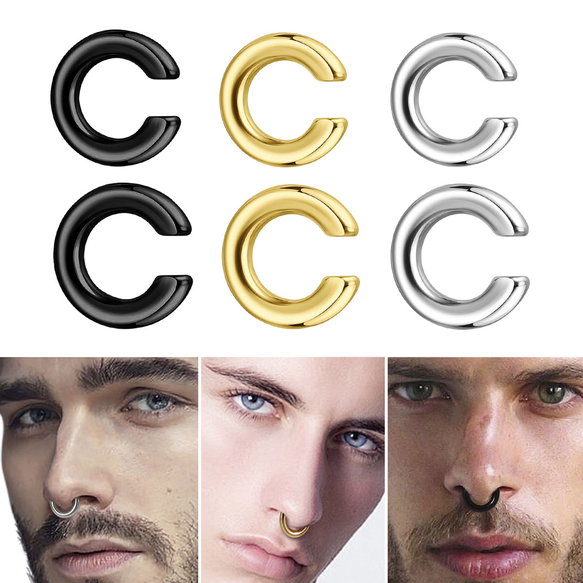 1pc Exaggerated c-Shaped Non-P - Body Jewelry Ear Piercing recensione e prezzo