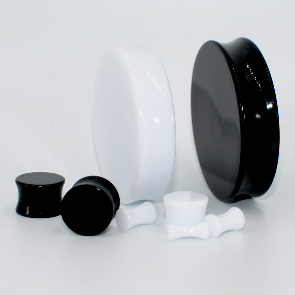 2Pair Acrylic Ear plugs White& - Body Jewelry Gauge Sizes recensione e prezzo