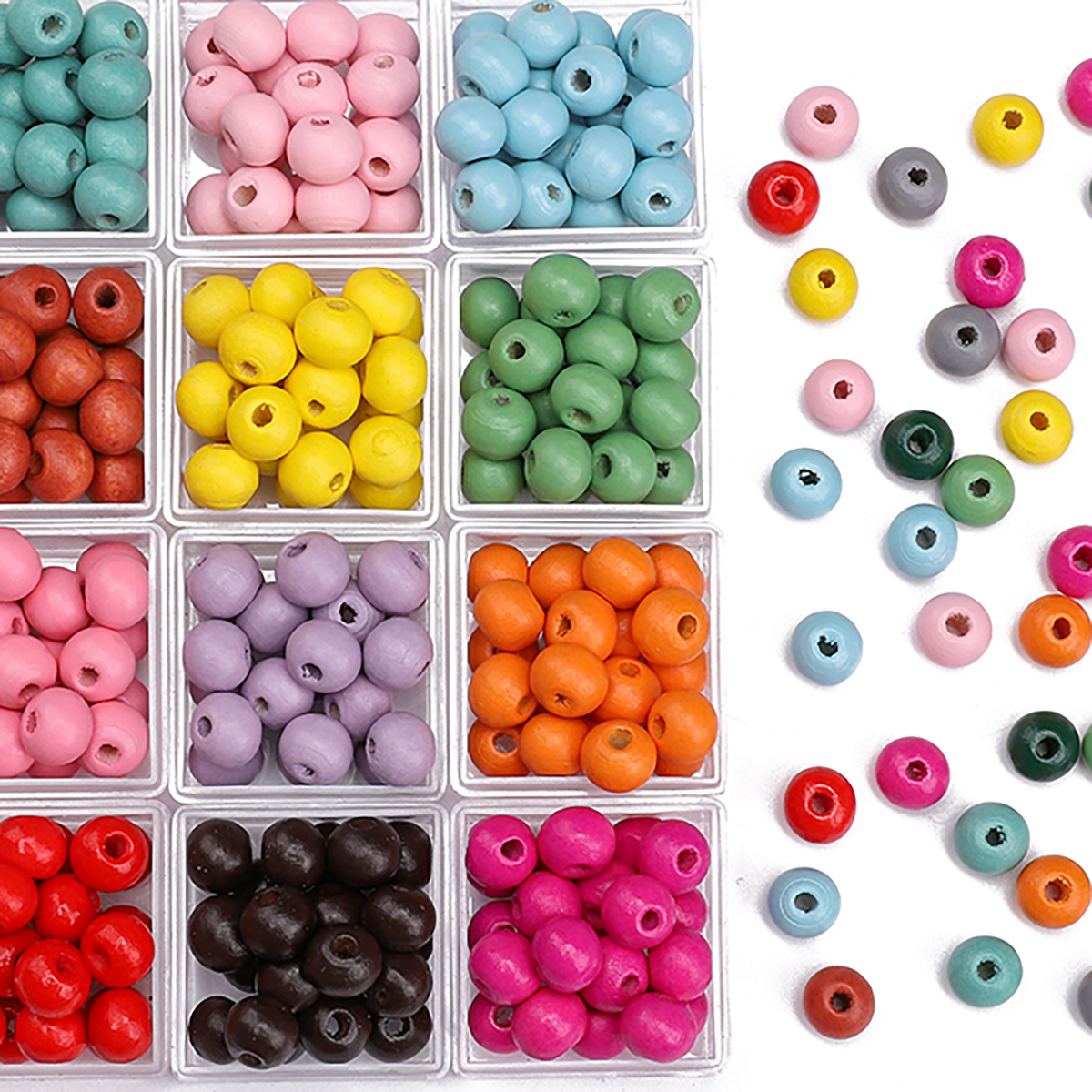 8mm 50Pcs/Bag Wooden Solid Col - Body Jewelry Unique recensione e prezzo