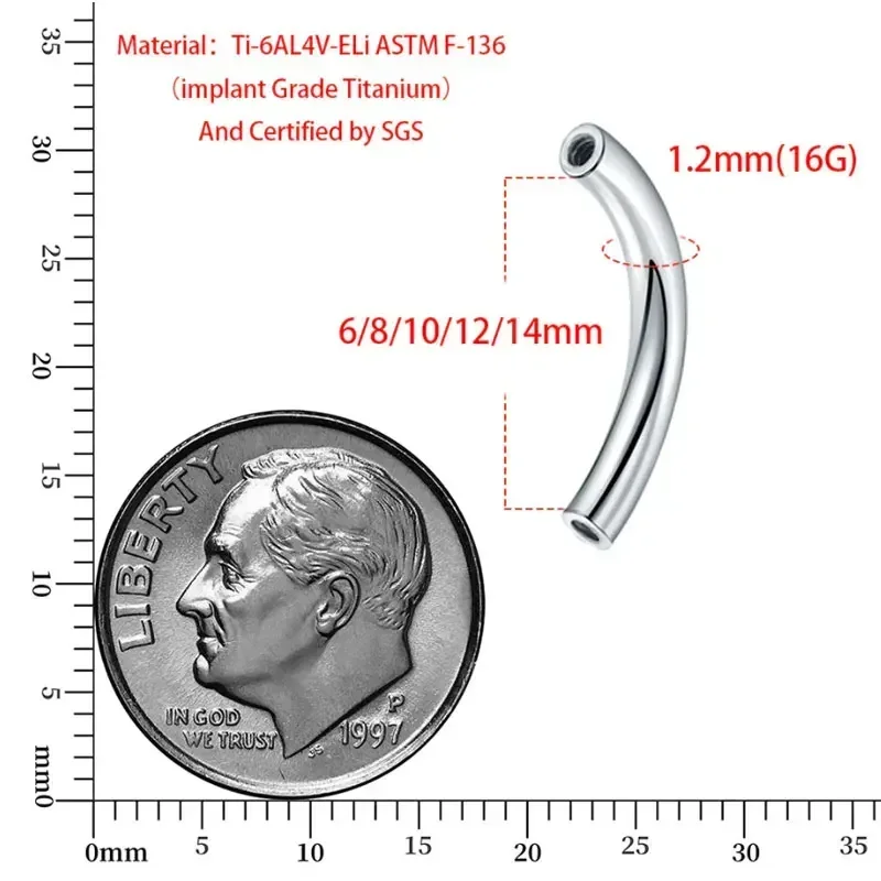 10 Pcs/Lot ASTM F136 Titanium  - Body Jewelry Internally Threaded recensione e prezzo