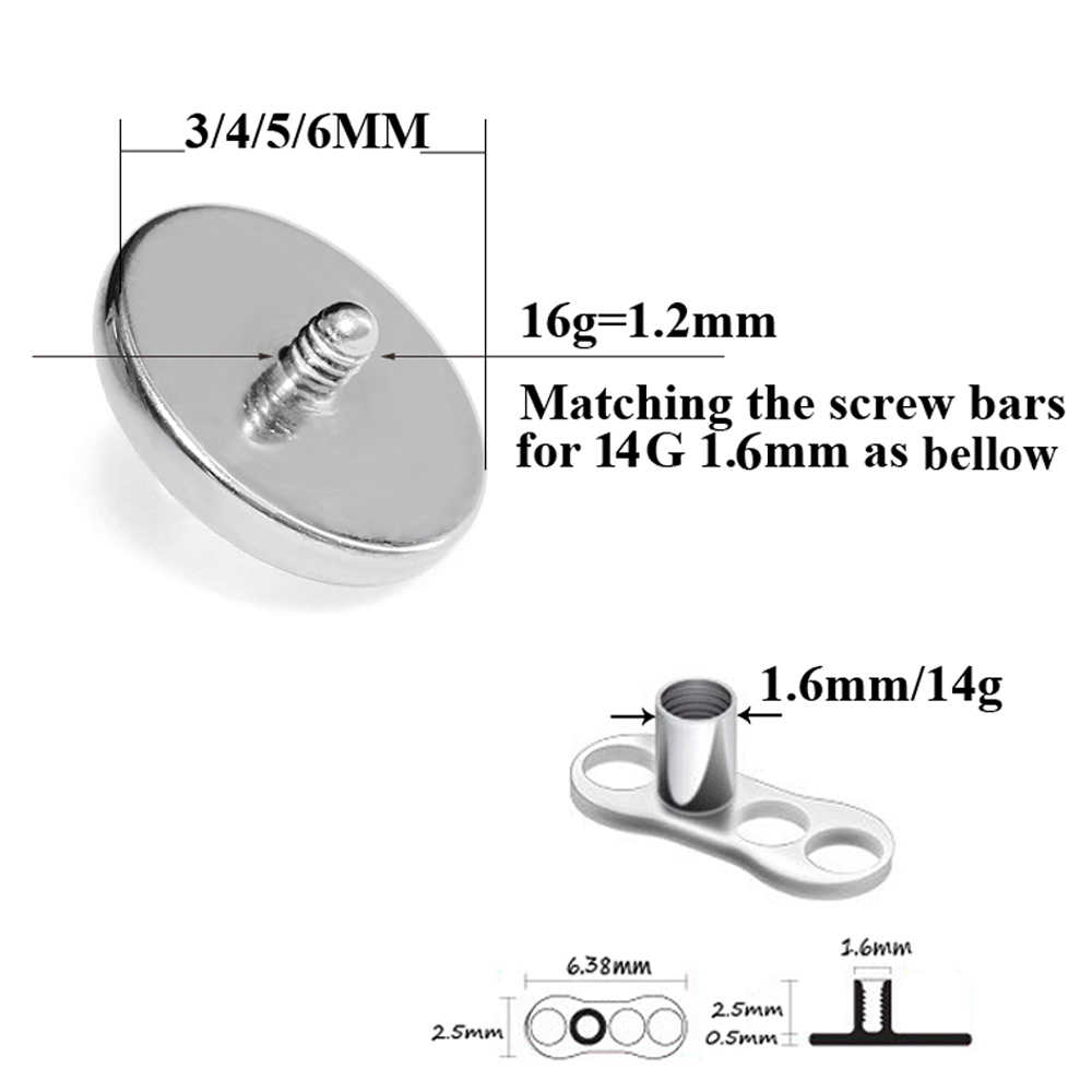 1 PC Surgical Steel Prong zirc - Dermal Anchor Top recensione e prezzo